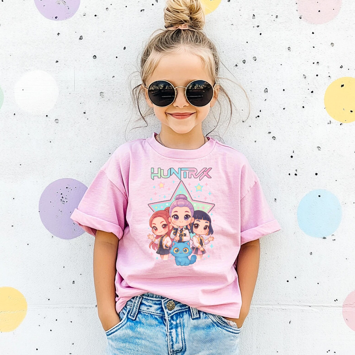 Huntrix Kids Shirt, Kpop Demon, Derpy Tiger, Rumi, Mira Zoey, Gift for kids