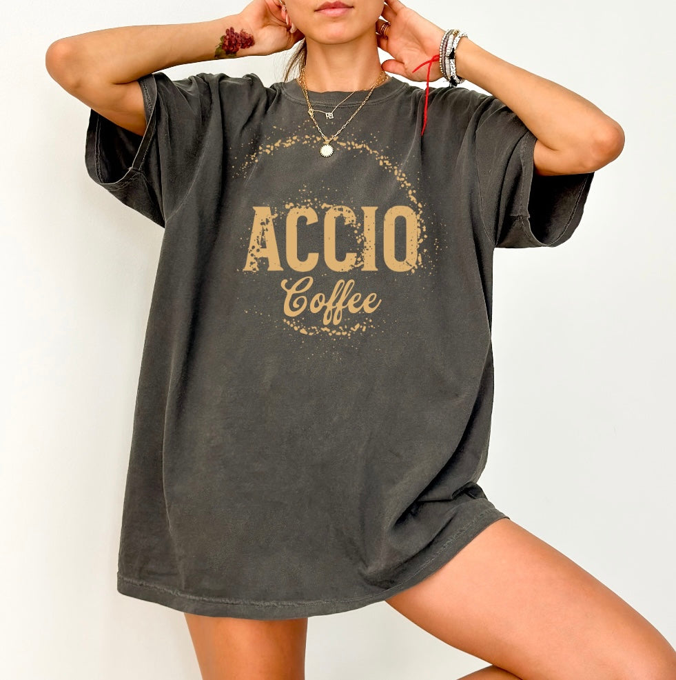 Accio Coffee T-shirt | HP funny shirt | universal trip shirt | Magical Coffee Spell Tee